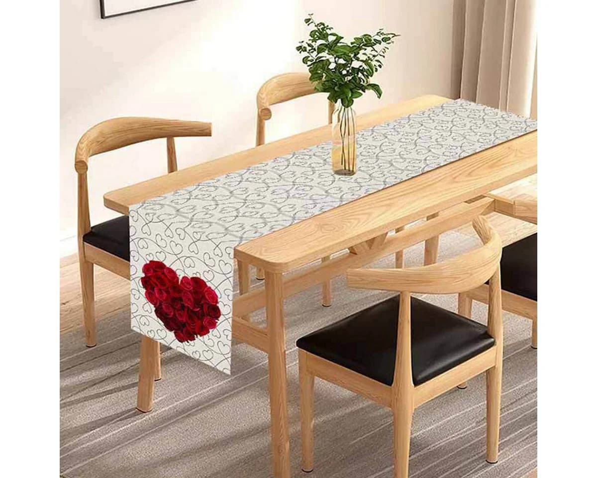 LAPAPRO Tischläufer Rosendruck Leinen 33 x 183 cm - Bild 3
