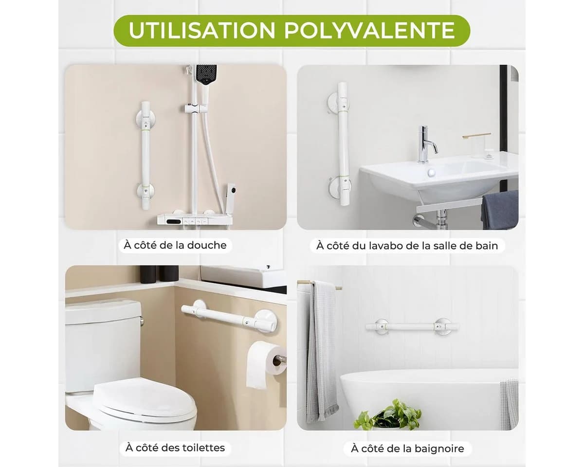 LAPAPRO Haltegriff mit Saugnapf 2er-Pack für Dusche & Badewanne - Bild 5
