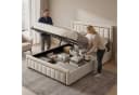 PXloue Stauraumbett Beige Samt mit Lattenrost & Bettkasten Bild 4
