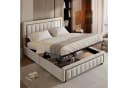 PXloue Stauraumbett Beige Samt mit Lattenrost & Bettkasten Bild 5