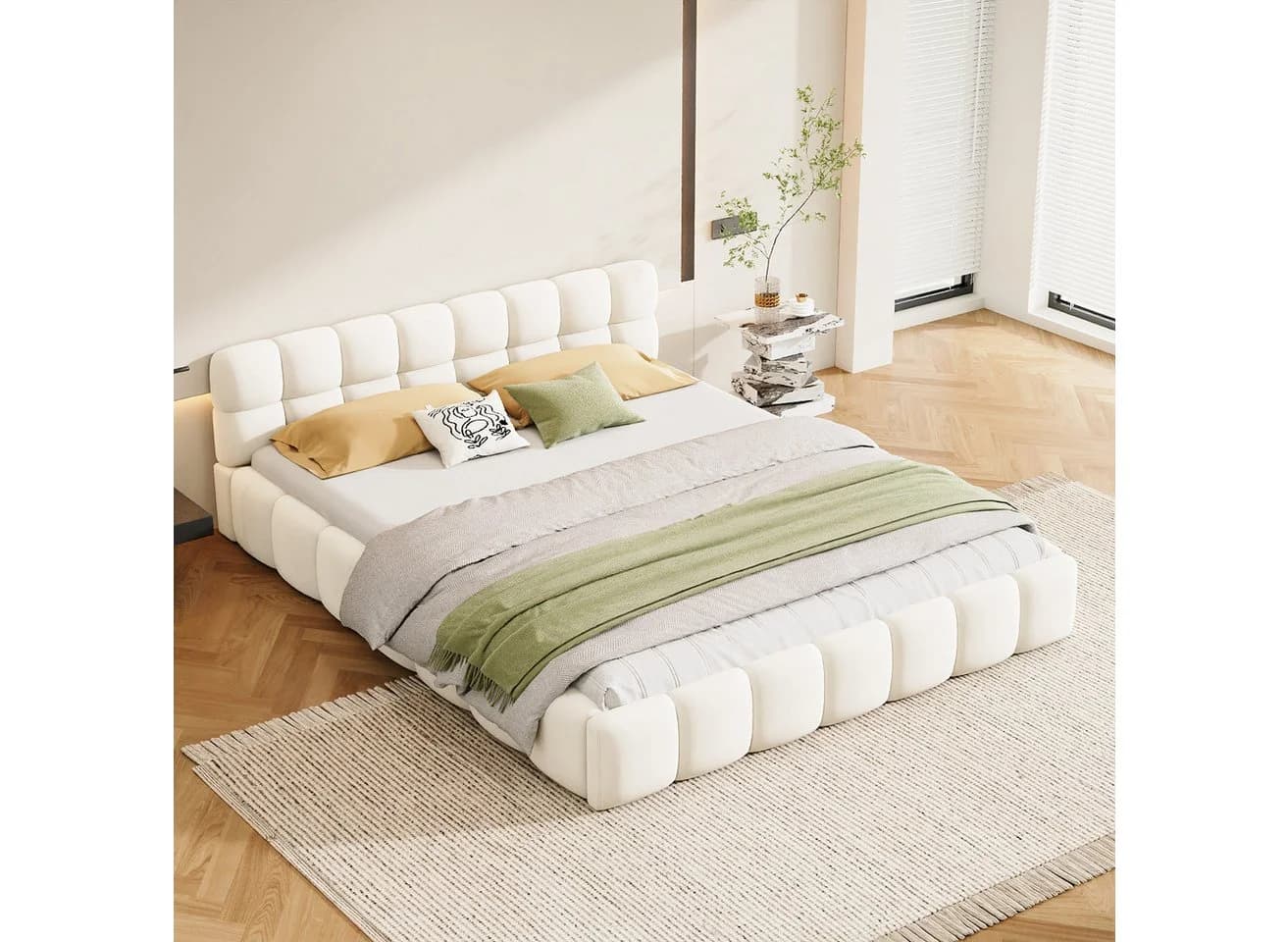 NMCXXO Polsterbett Beige Modernes Kopfteil - Bild 2