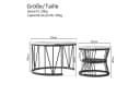 NMCXXO Couchtisch 2er Set Schwarz Metall Marmor-Optik Modern Industrial Bild 3