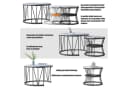 NMCXXO Couchtisch 2er Set Schwarz Metall Marmor-Optik Modern Industrial Bild 4