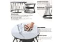 NMCXXO Couchtisch 2er Set Schwarz Metall Marmor-Optik Modern Industrial Bild 5