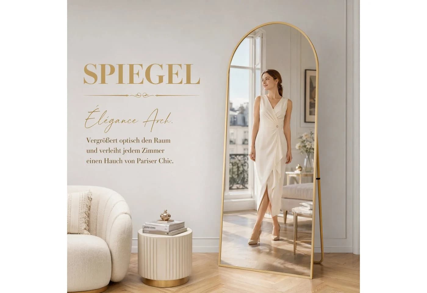 PXloue Ganzkörperspiegel Großer Ganzkörperspiegel Modernes Design Freistehend