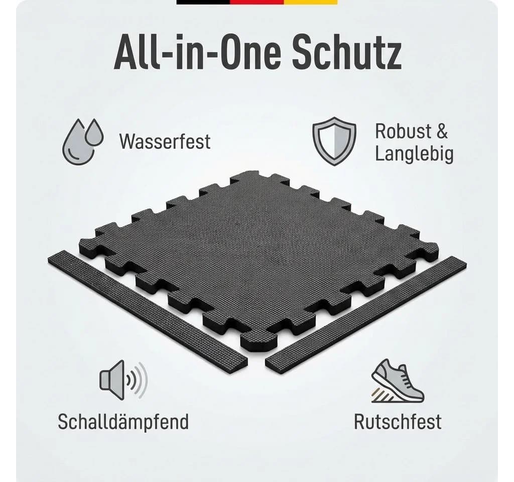POPOLIC Puzzle-Teppichset 36-tlg. Schwarz - Bild 4