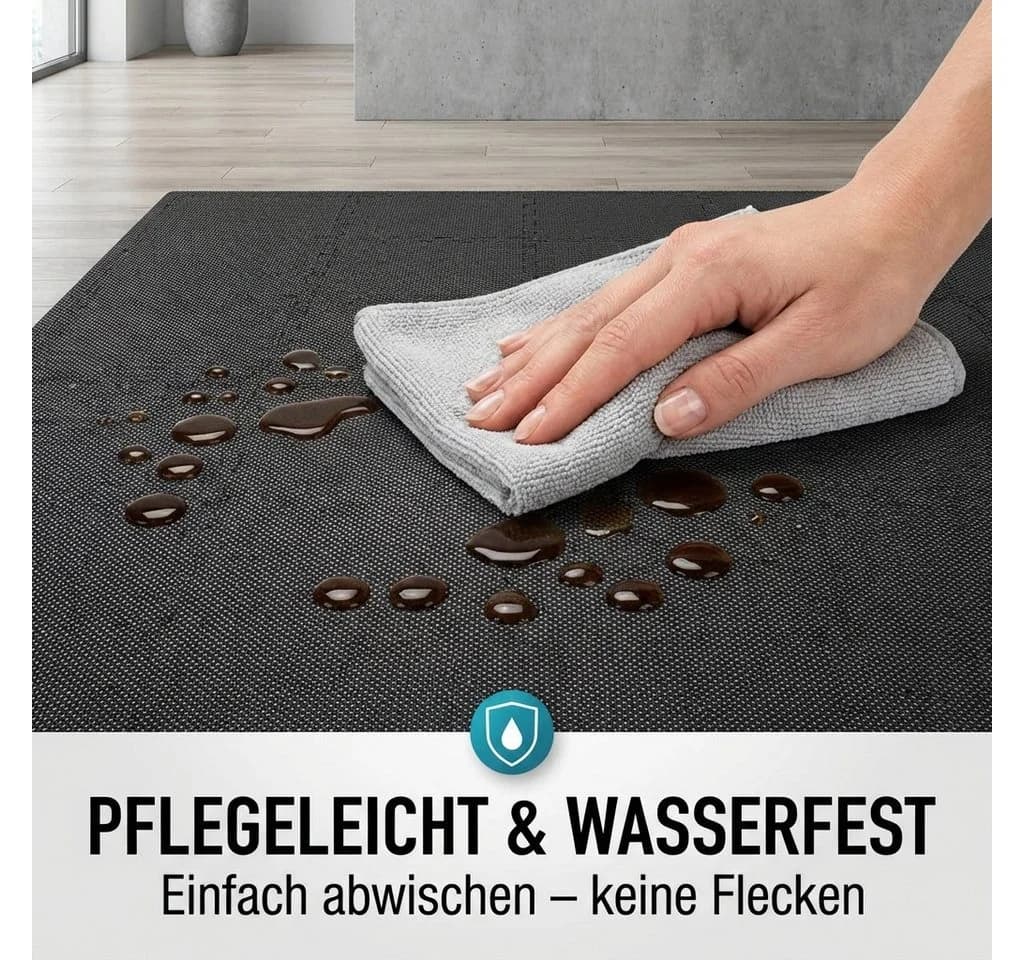 POPOLIC Puzzle-Teppichset 36-tlg. Schwarz - Bild 5