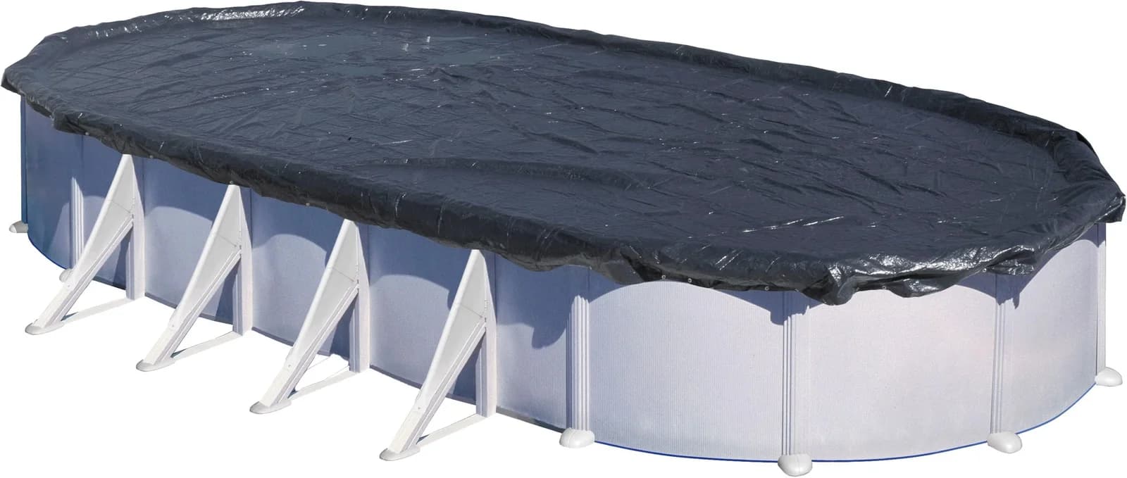 GRE Winterabdeckplane Grau PVC für Stahlwandpools