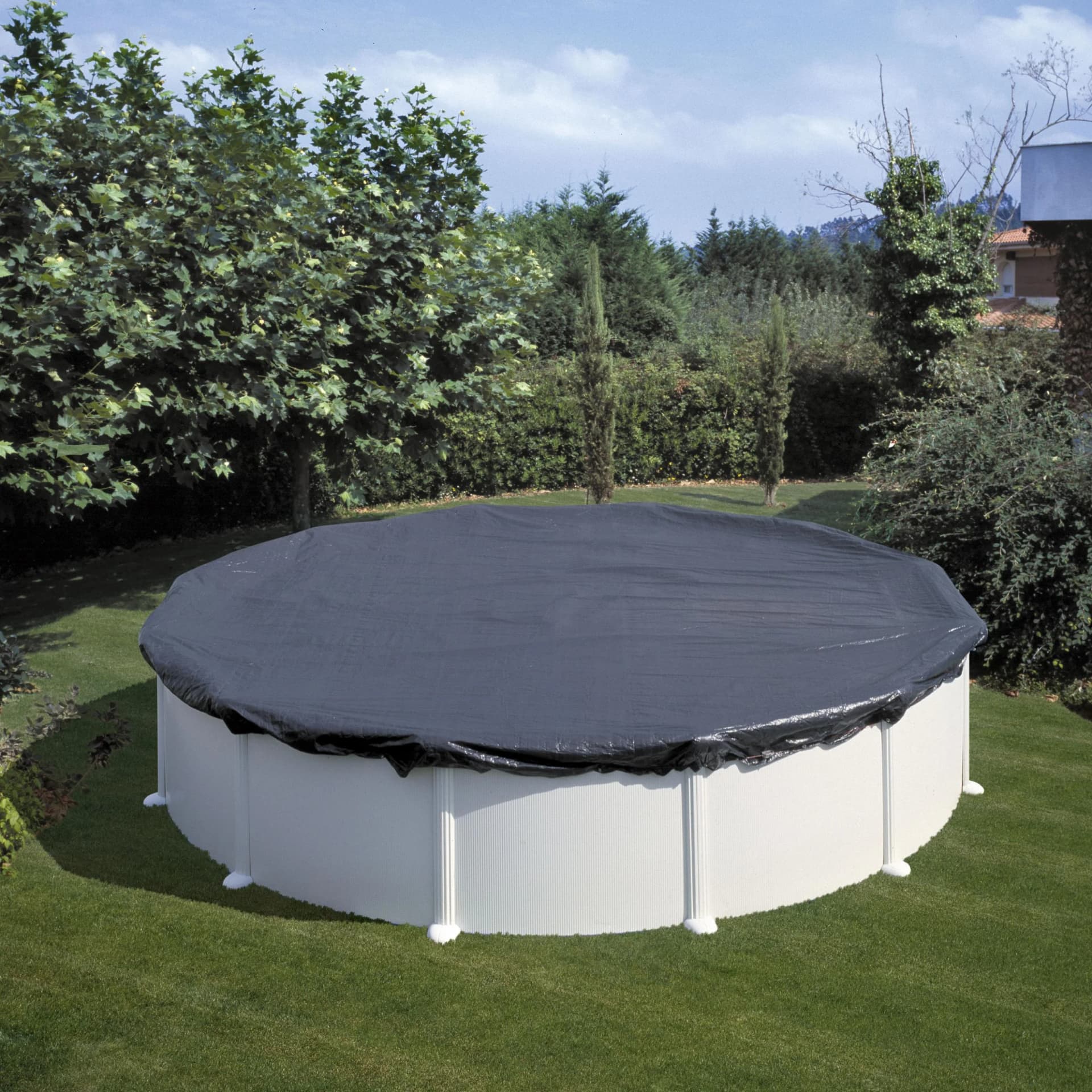 GRE Winterabdeckplane Grau PVC für Stahlwandpools