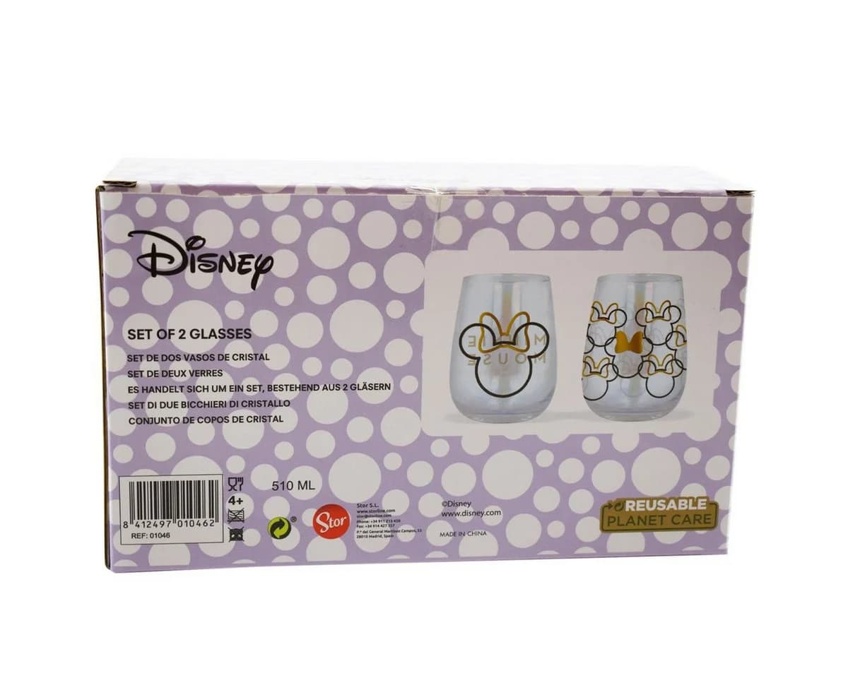 Stor Trinkglas-Set Disney Minnie Mouse 2-teilig Glas