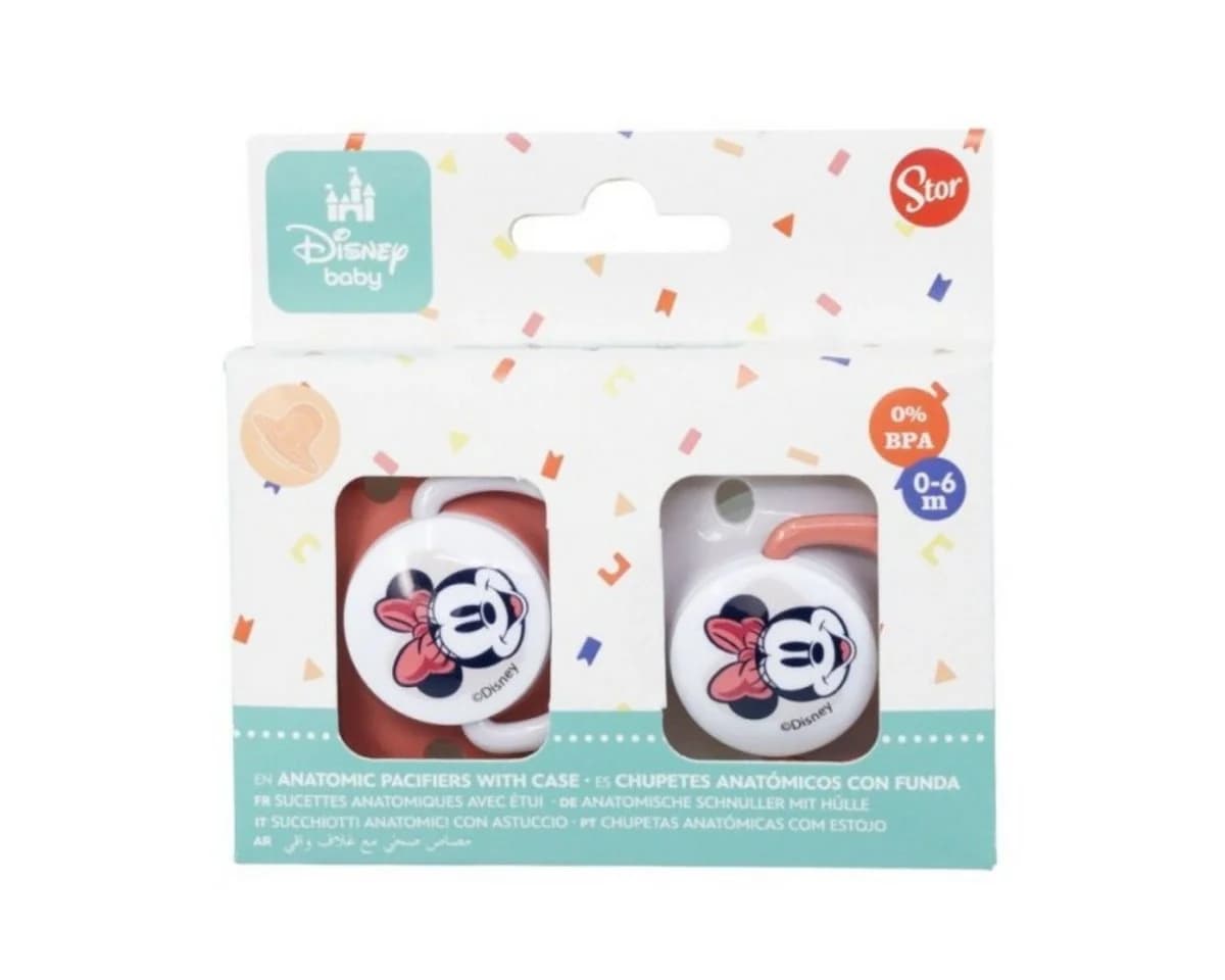 Disney Minnie Mouse Schnuller 2er Set rosa Silikon mit Schutzkappe - Bild 5