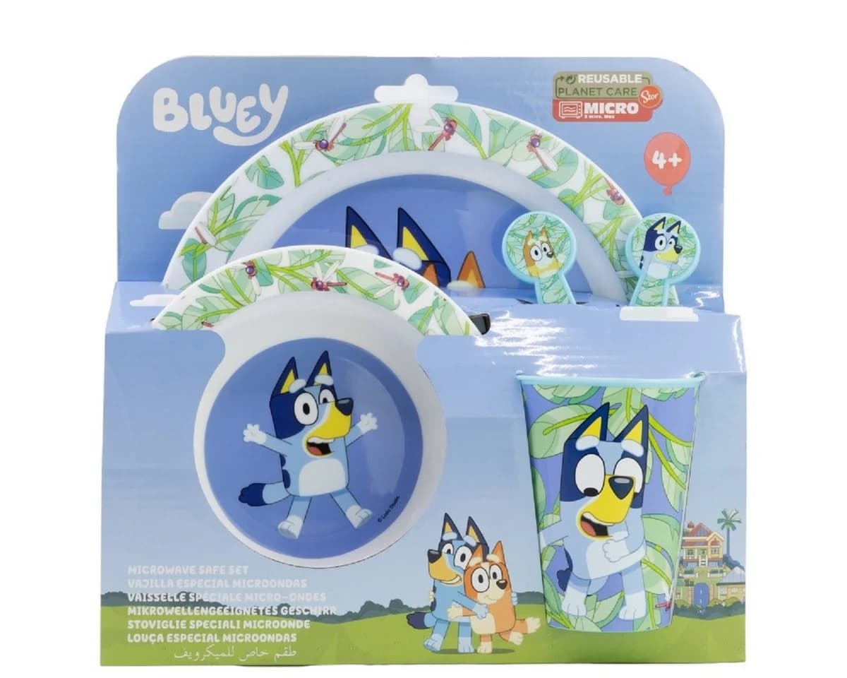 Bluey Frühstücks-Set 5-teilig Mikrowellengeeignet Blau