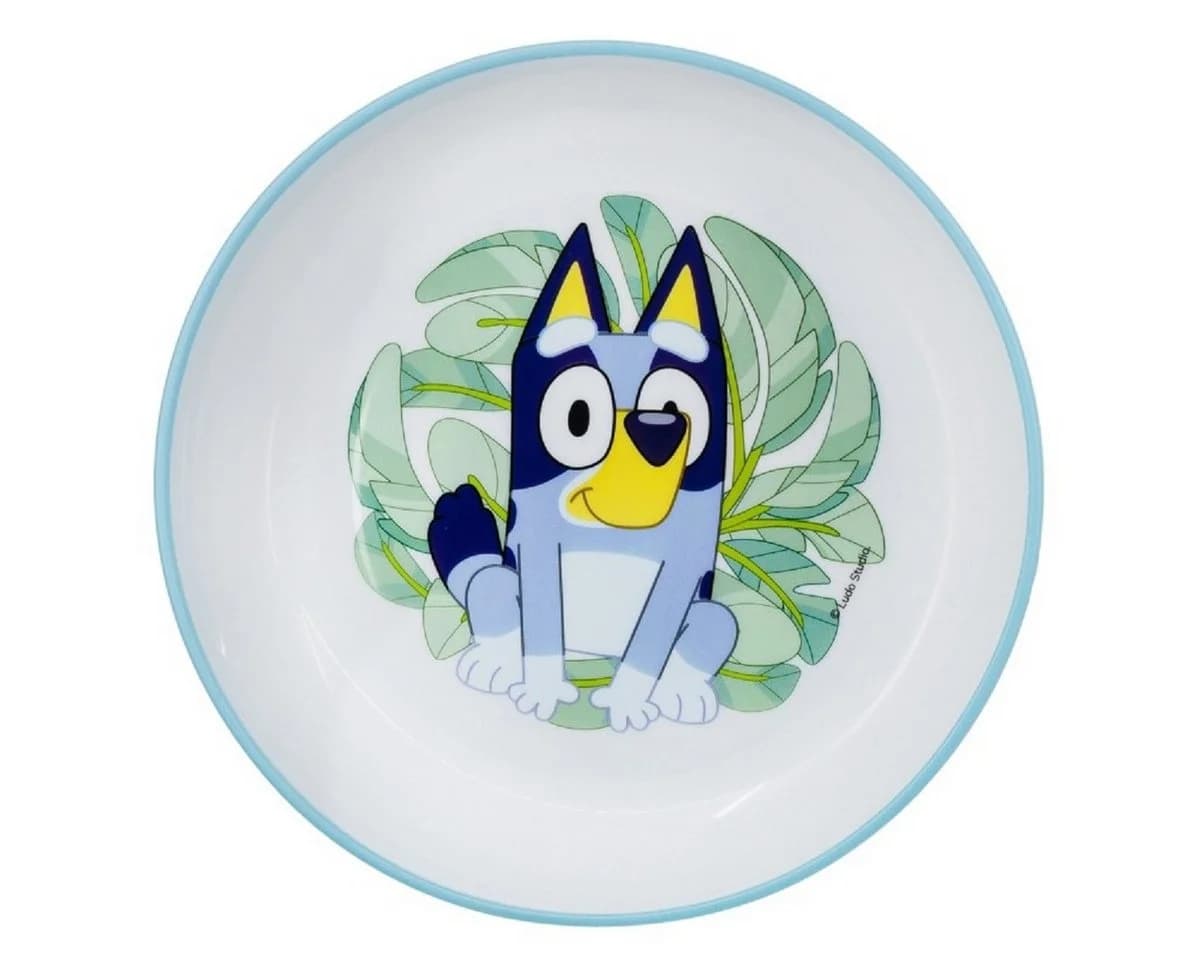 Bluey Kindergeschirr Frühstücksteller & Schale ab 4 Jahren Mikrowellengeeignet