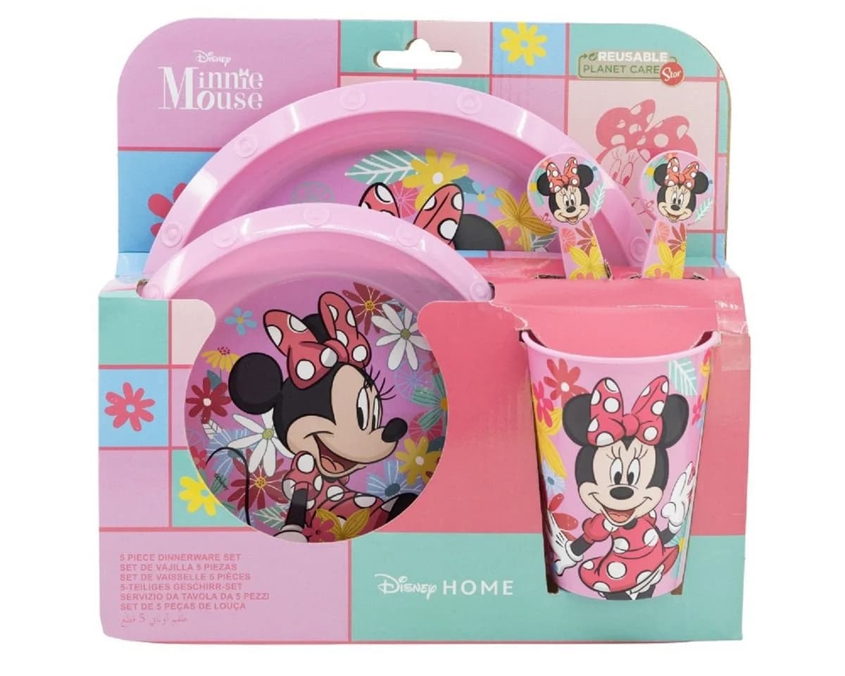 Disney Minnie Mouse Frühstücks-Set 5-teilig Rosa Mikrowellengeeignet