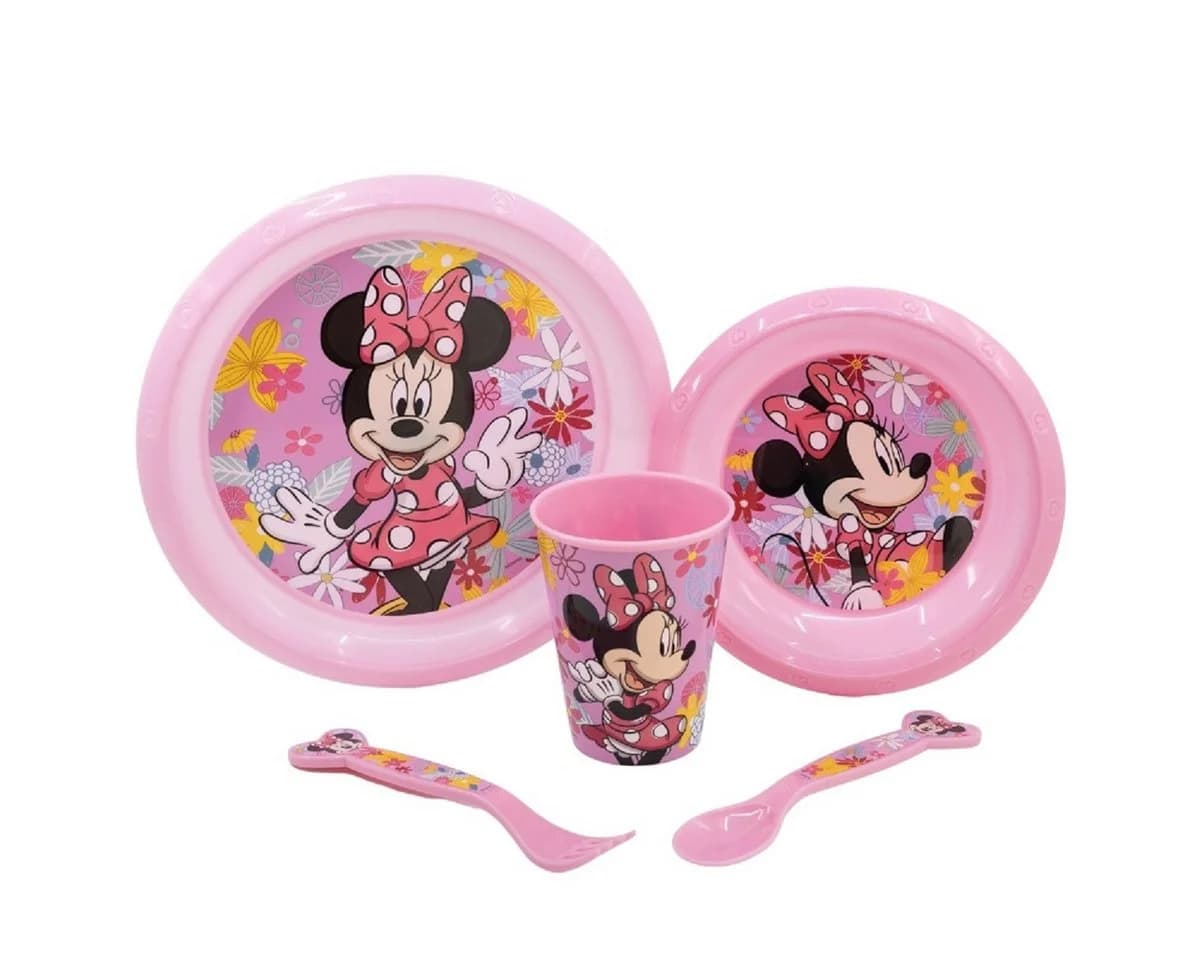 Disney Minnie Mouse Frühstücks-Set 5-teilig Rosa Mikrowellengeeignet - Bild 2
