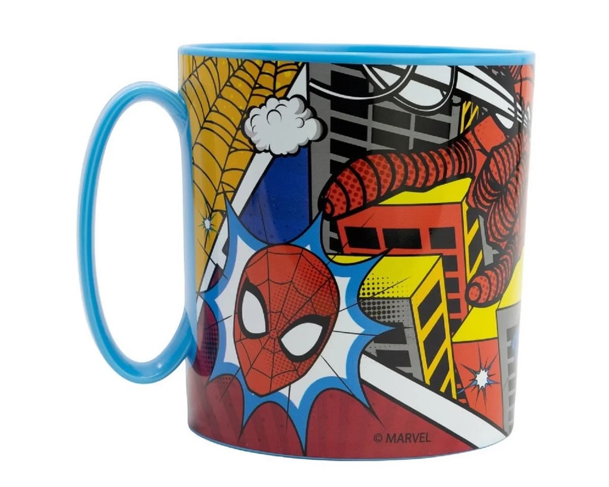 Spiderman Becher Mikrowellengeeignet Kunststoff 390 ml Blau