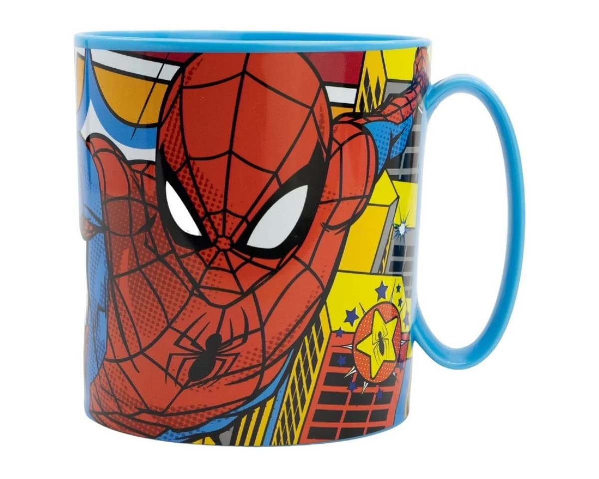 Spiderman Becher Mikrowellengeeignet Kunststoff 390 ml Blau - Bild 2