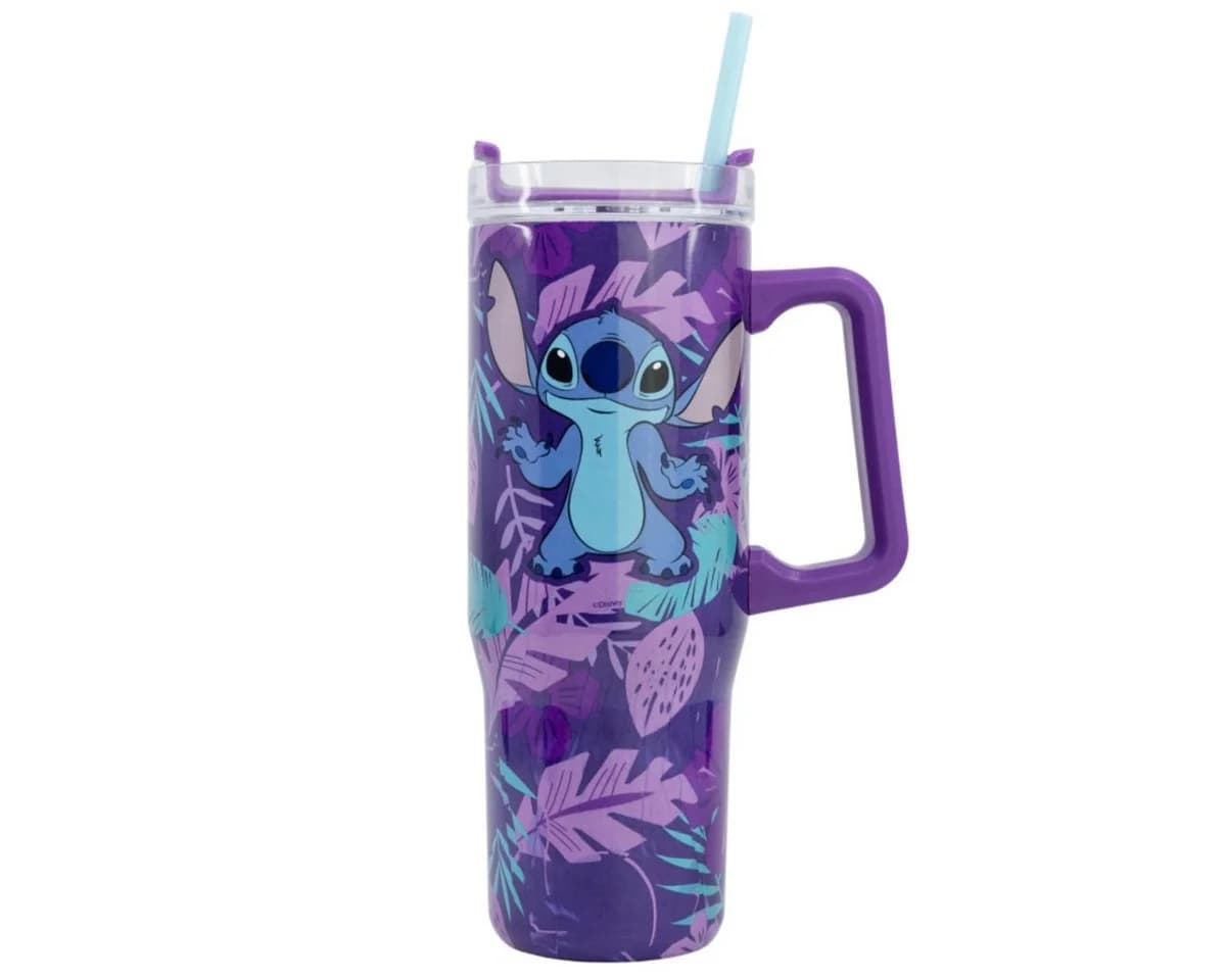 Lilo & Stitch Isolierflasche 940 ml Edelstahl mit Trinkhalm