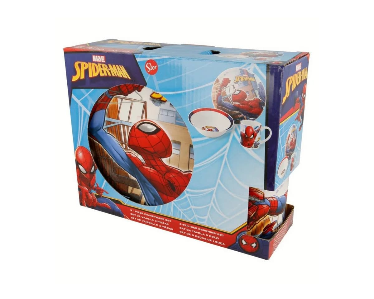 Spiderman Kindergeschirr-Set 3-teilig Keramik Snack Set