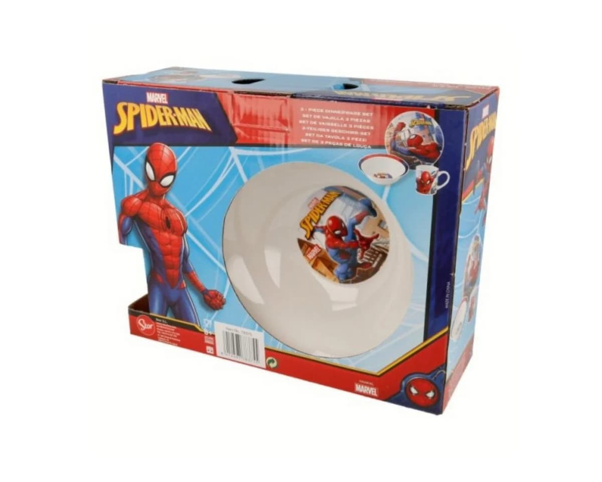 Spiderman Kindergeschirr-Set 3-teilig Keramik Snack Set - Bild 2