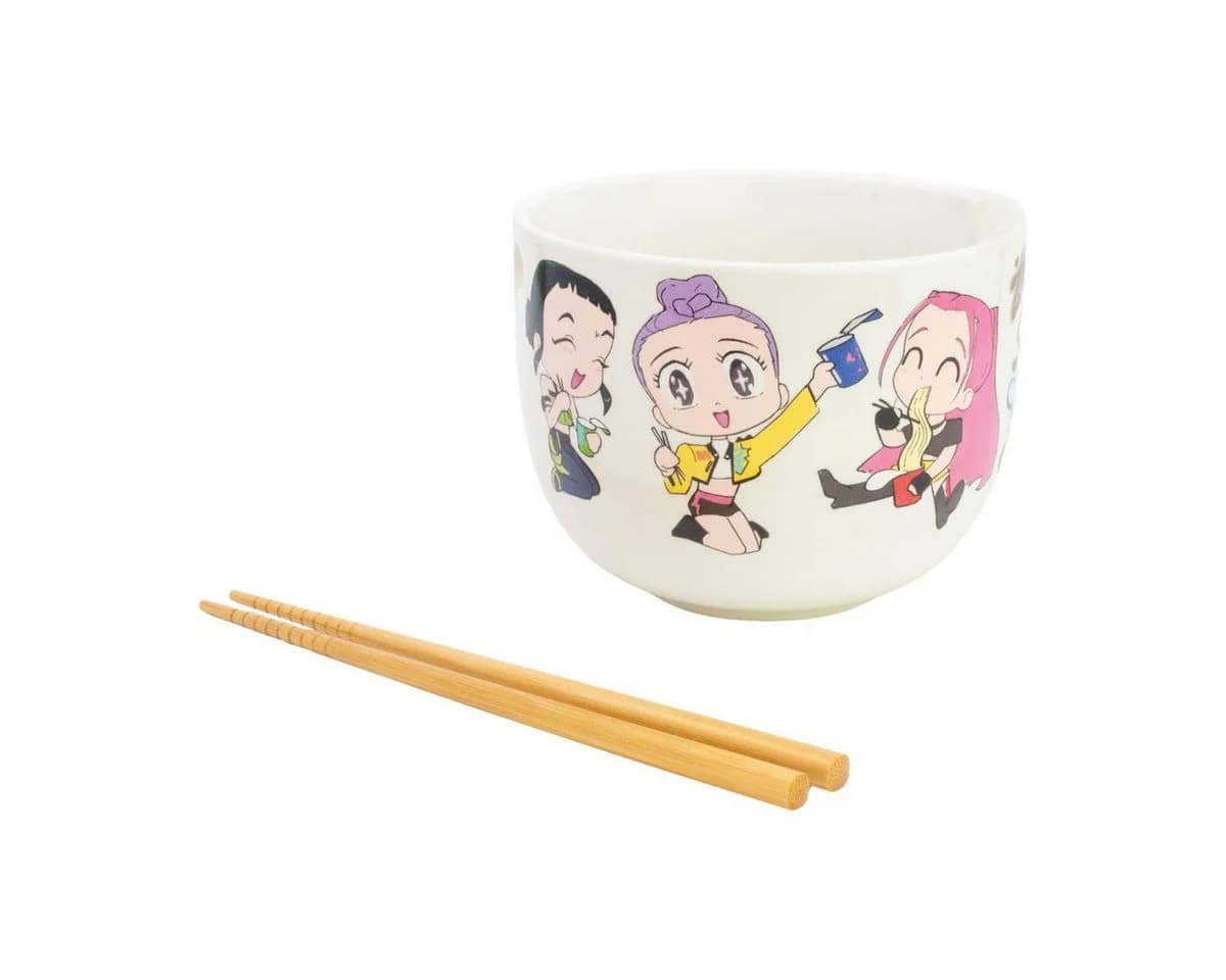 K-Pop Demon Hunters Ramen Schüssel Keramik 2515 ml mit Stäbchen & Geschenkbox - Bild 4