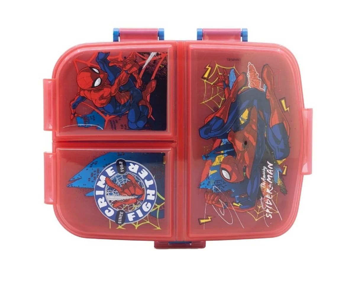 Stor Lunchbox Spiderman Kinder Brotdose XL Rot 3 Fächer - Bild 3