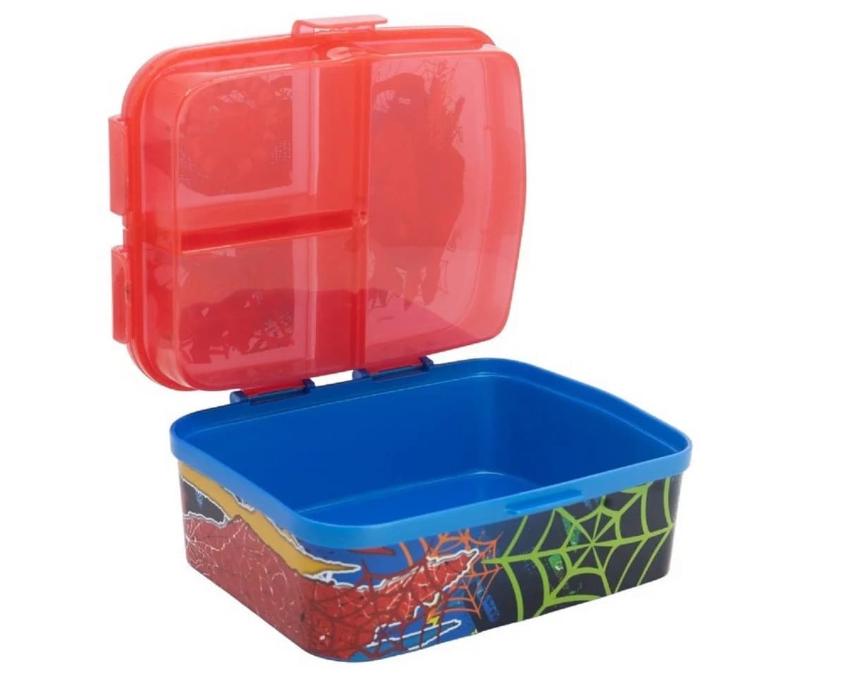 Stor Lunchbox Spiderman Kinder Brotdose XL Rot 3 Fächer - Bild 4