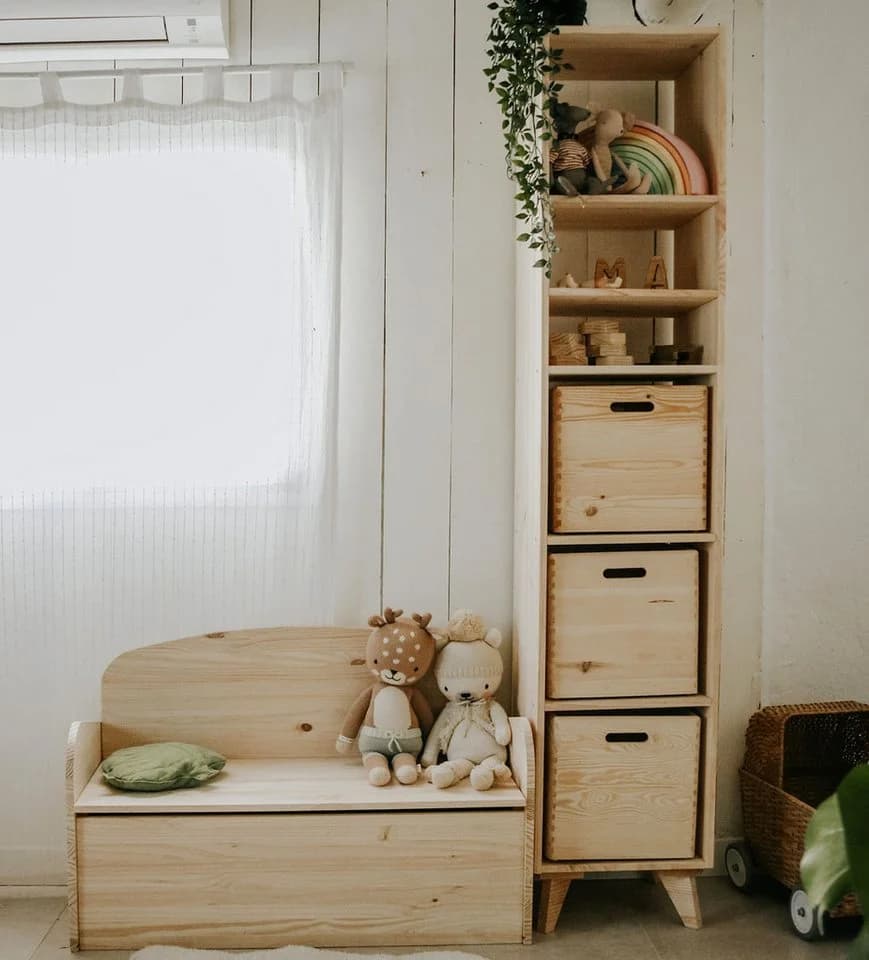 Astigarraga Kit Line Standregal Vollholz 5er Würfelmodul Kiefer unbehandelt