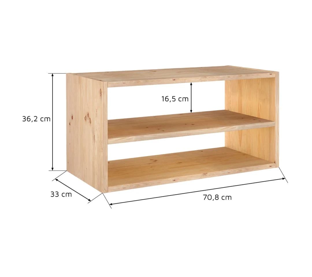 Astigarraga Kit Line Standregal Vollholz - Modulares Regal mit 2 Ebenen - Bild 4