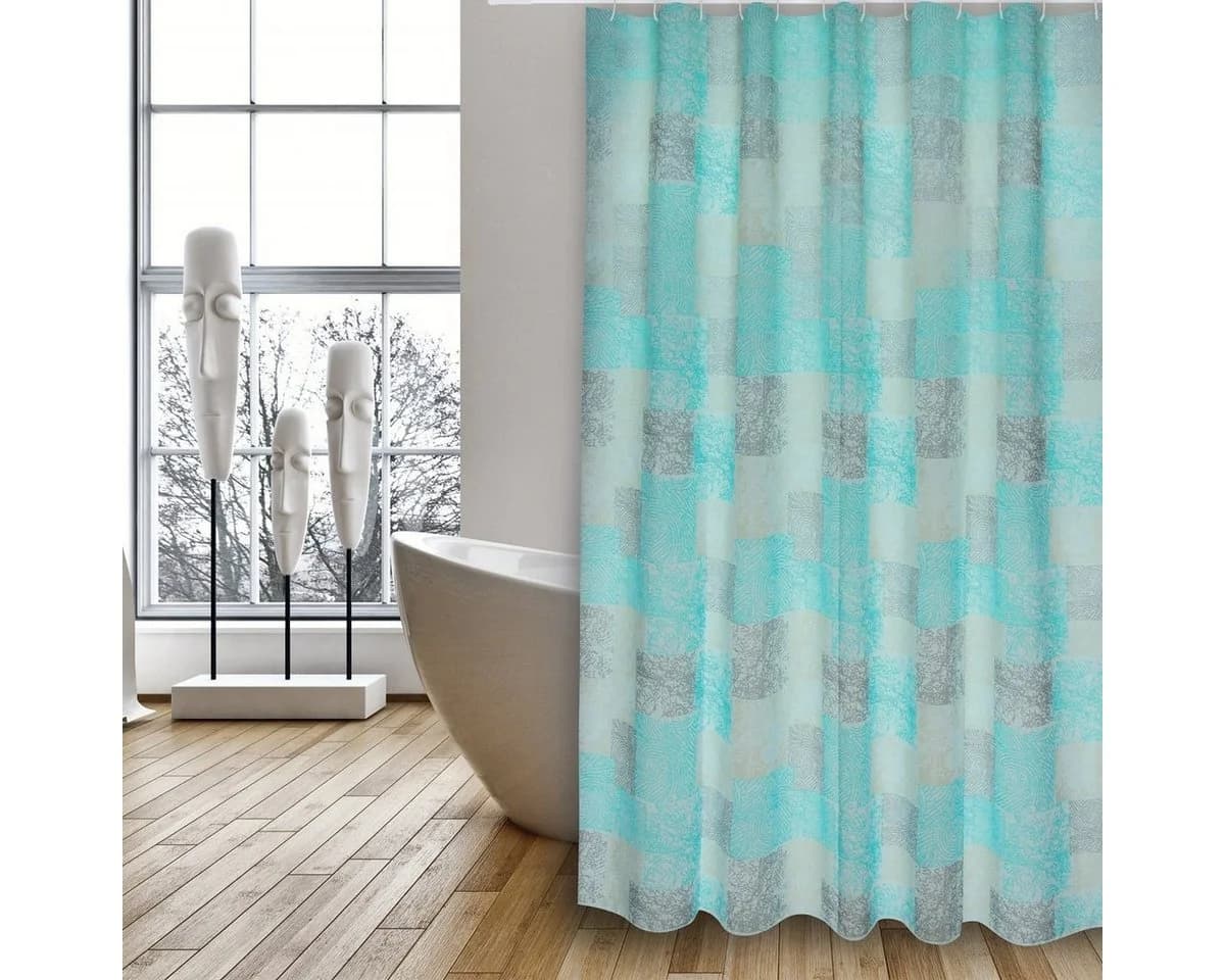 MSV Duschvorhang Cotexsa HUELLAS Blau-Türkis Polyester - Bild 2