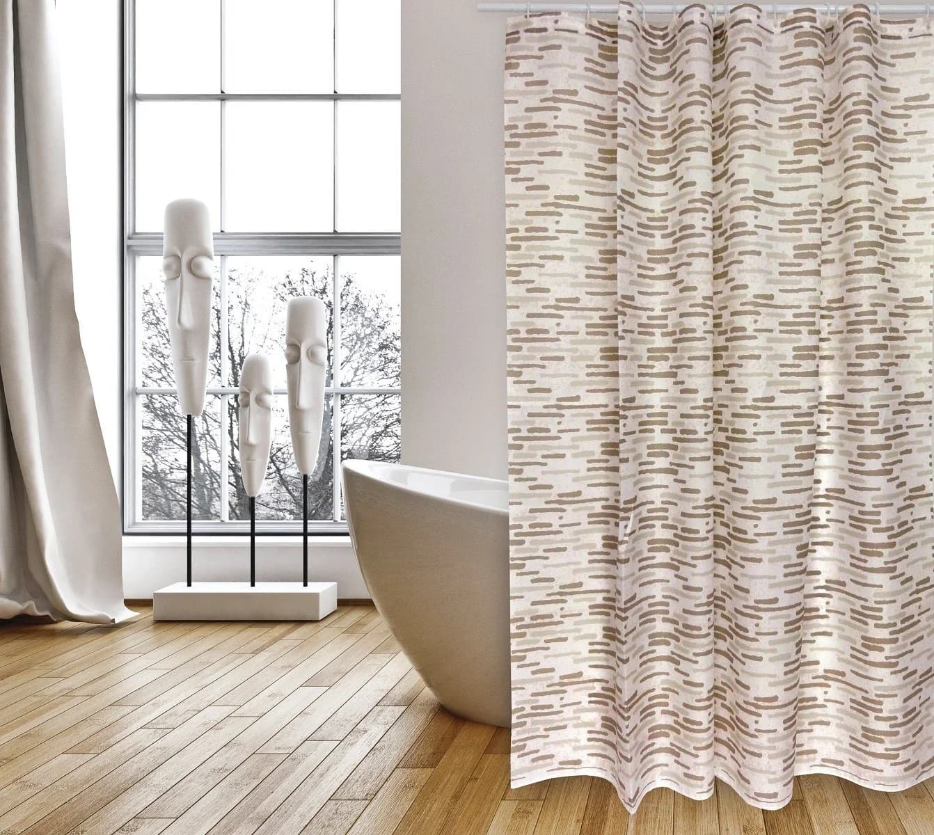 MSV Duschvorhang Cotexsa BRIQUE Beige 180x200 cm - Bild 2