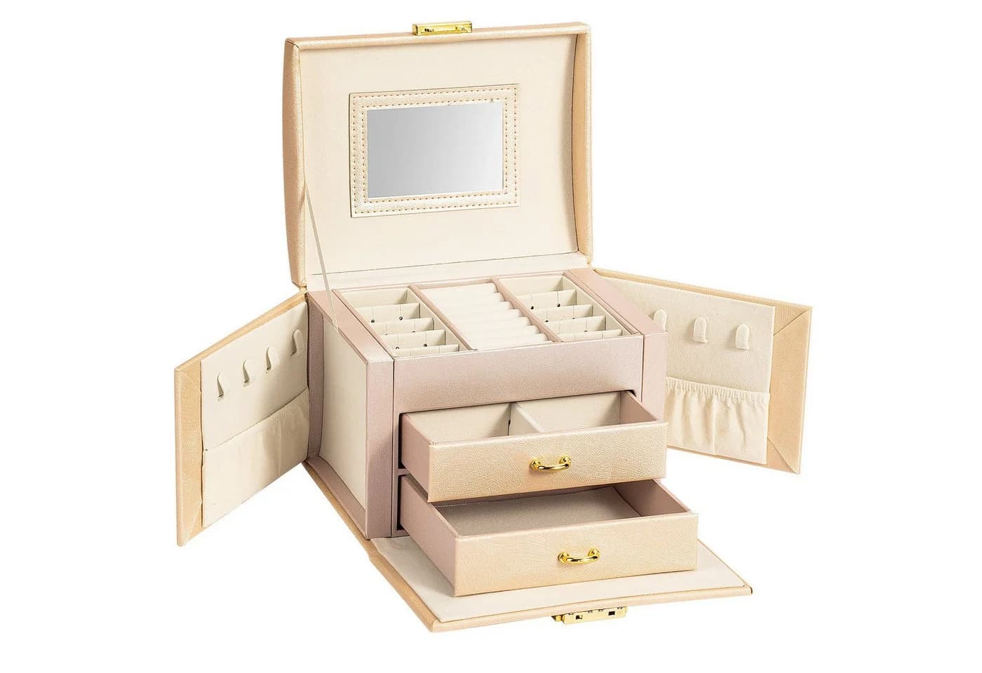 AdelDream Mini-Schmuckkästchen 3 Ebenen 2 Schubladen Rosa - Bild 2