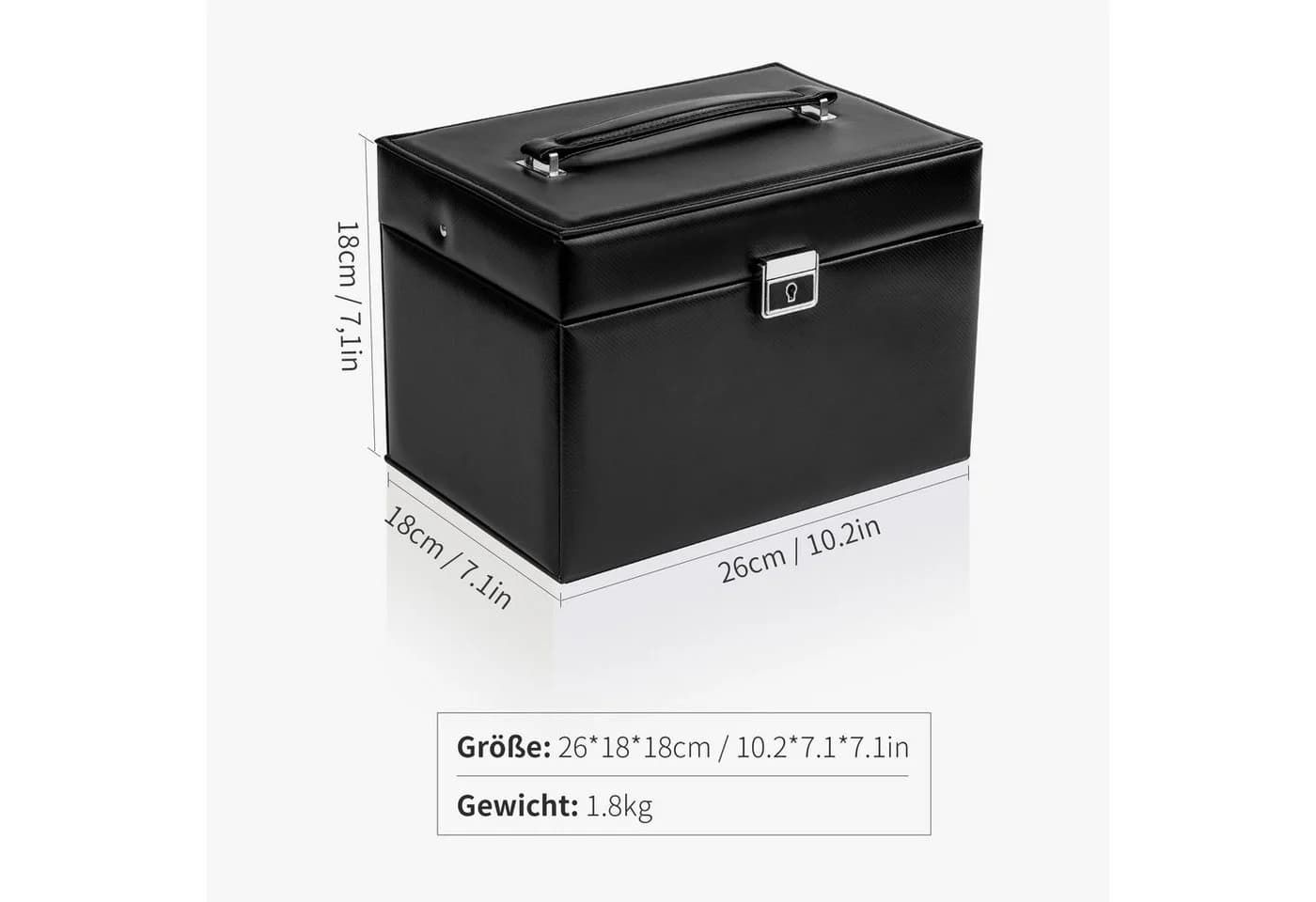 AdelDream Schmuckkasten YY-J06 Abschließbar Schwarz