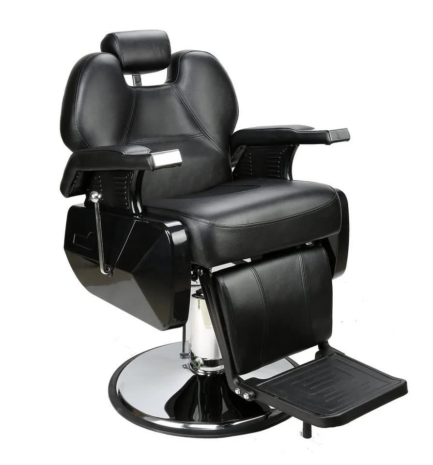 Barberpub Hydraulischer Friseurstuhl Schwarz 150° Kippbar - Bild 2
