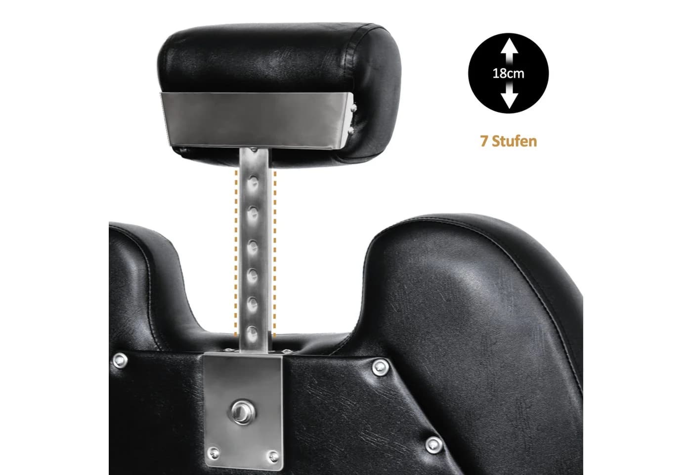 Barberpub Hydraulischer Friseurstuhl Schwarz 150° Kippbar - Bild 3