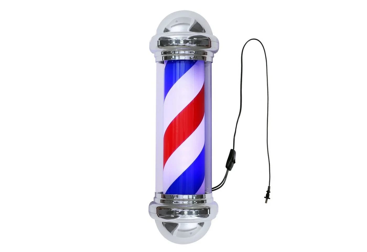 Barberpub Außen-Stehlampe Barber-Pole Barbierstab LED Rot-Blau-Weiß