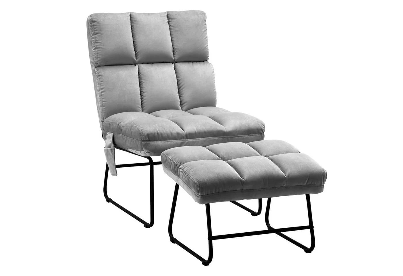 MCombo TV-Sessel mit Hocker und Relaxfunktion in Samt - Bild 2