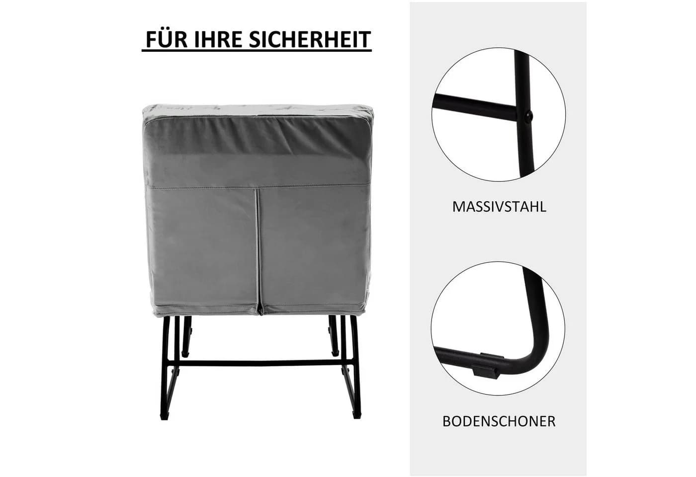 MCombo TV-Sessel mit Hocker und Relaxfunktion in Samt - Bild 4