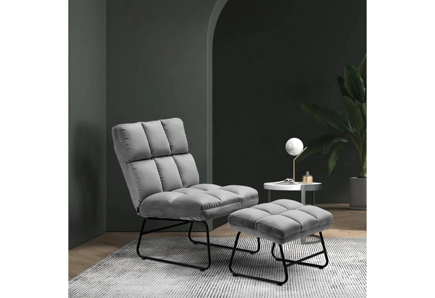 MCombo TV-Sessel mit Hocker und Relaxfunktion in Samt - Bild 5