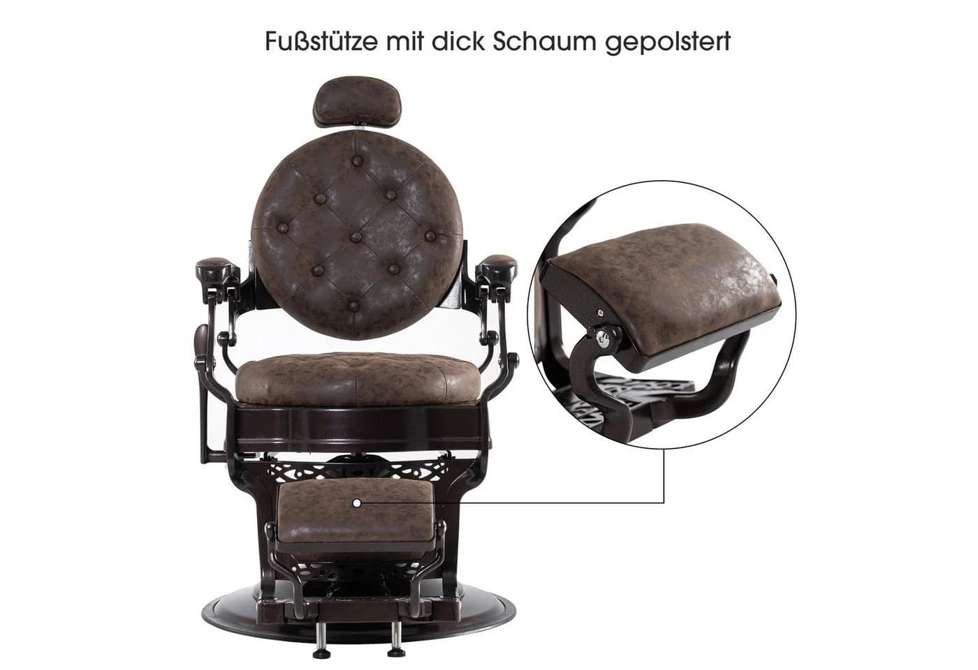 Barberpub Hydraulischer Friseurstuhl Retro Design Kunstleder - Bild 4
