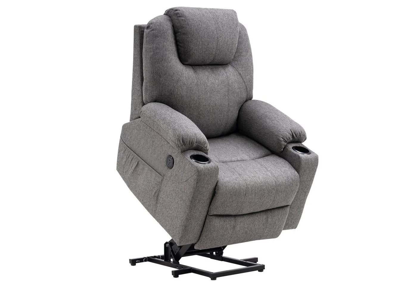 MCombo Elektrischer Relaxsessel 7040 mit Aufstehhilfe und Relaxfunktion Grau - Bild 2