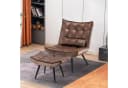 MCombo Relaxsessel mit Hocker Grau/Braun Mikrofaser Bild 1