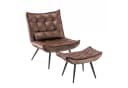 MCombo Relaxsessel mit Hocker Grau/Braun Mikrofaser Bild 2