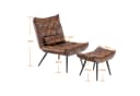 MCombo Relaxsessel mit Hocker Grau/Braun Mikrofaser Bild 3