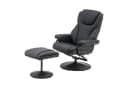 MCombo TV-Sessel 9022 Schwarz mit Hocker 360° drehbar Relaxsessel Bild 2