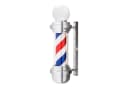 Barberpub Außen-Stehlampe Barber-Pole Barbierstab L018B LED wechselbar mit LED-Kugelleuchte Bild 2