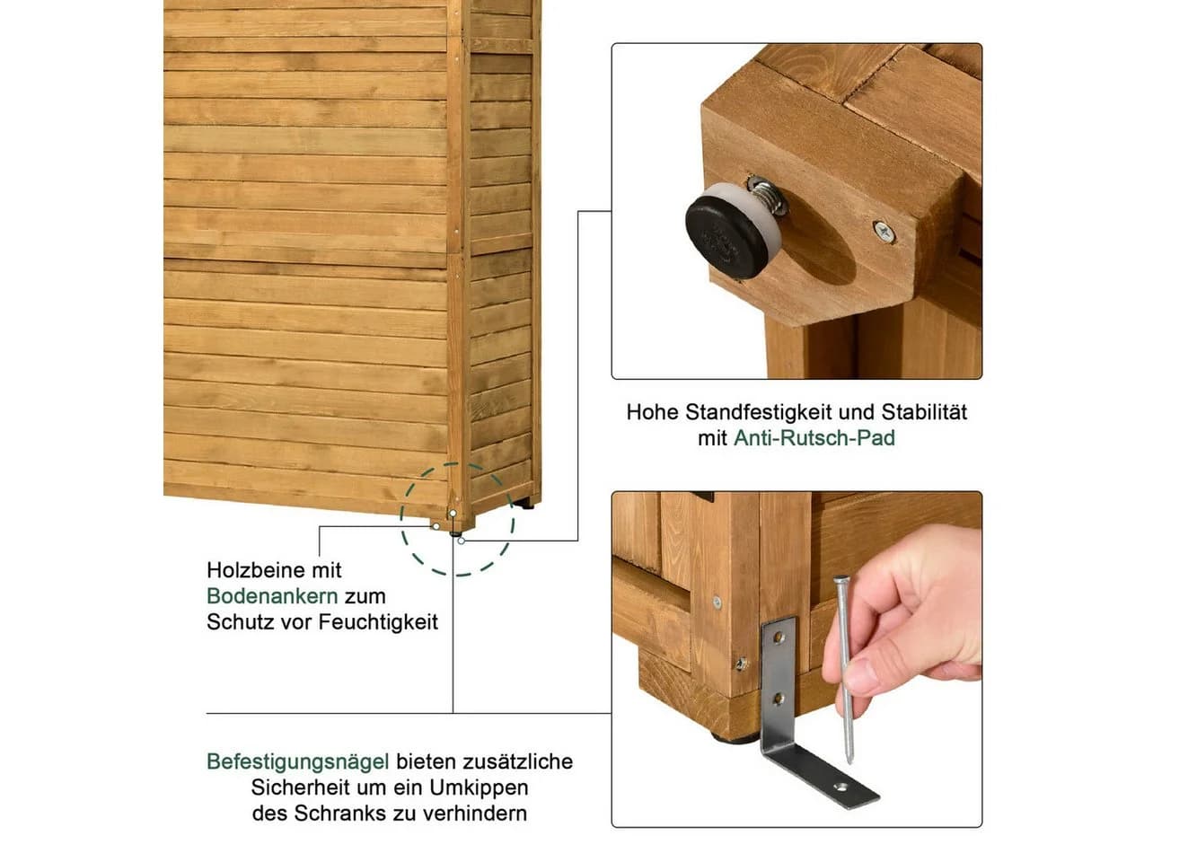 MCombo Gartenschrank mit Satteldach und 3 Ebenen - Bild 5