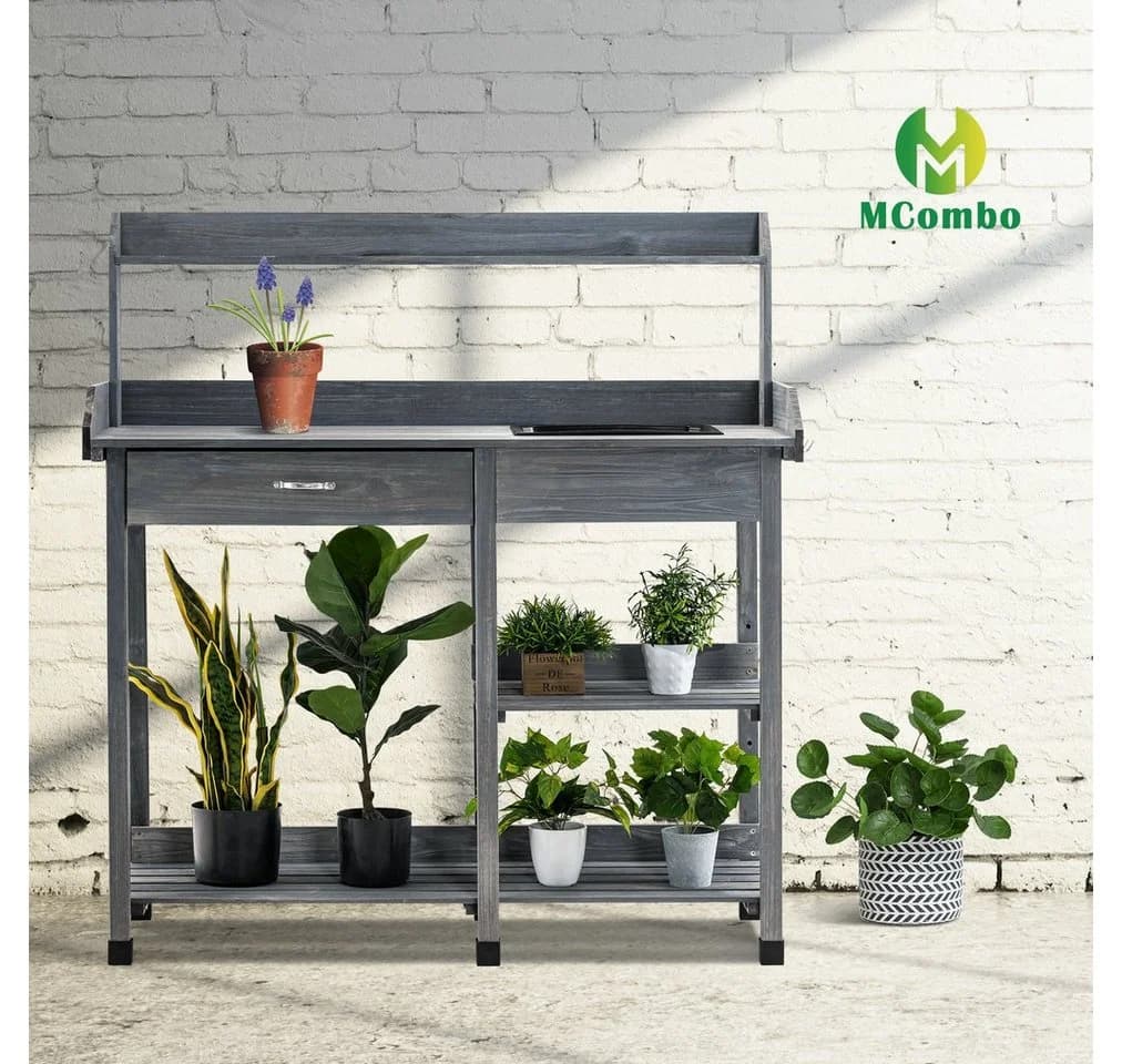 MCombo Pflanztisch Anthrazit mit Waschbecken und Schubladen - Bild 4
