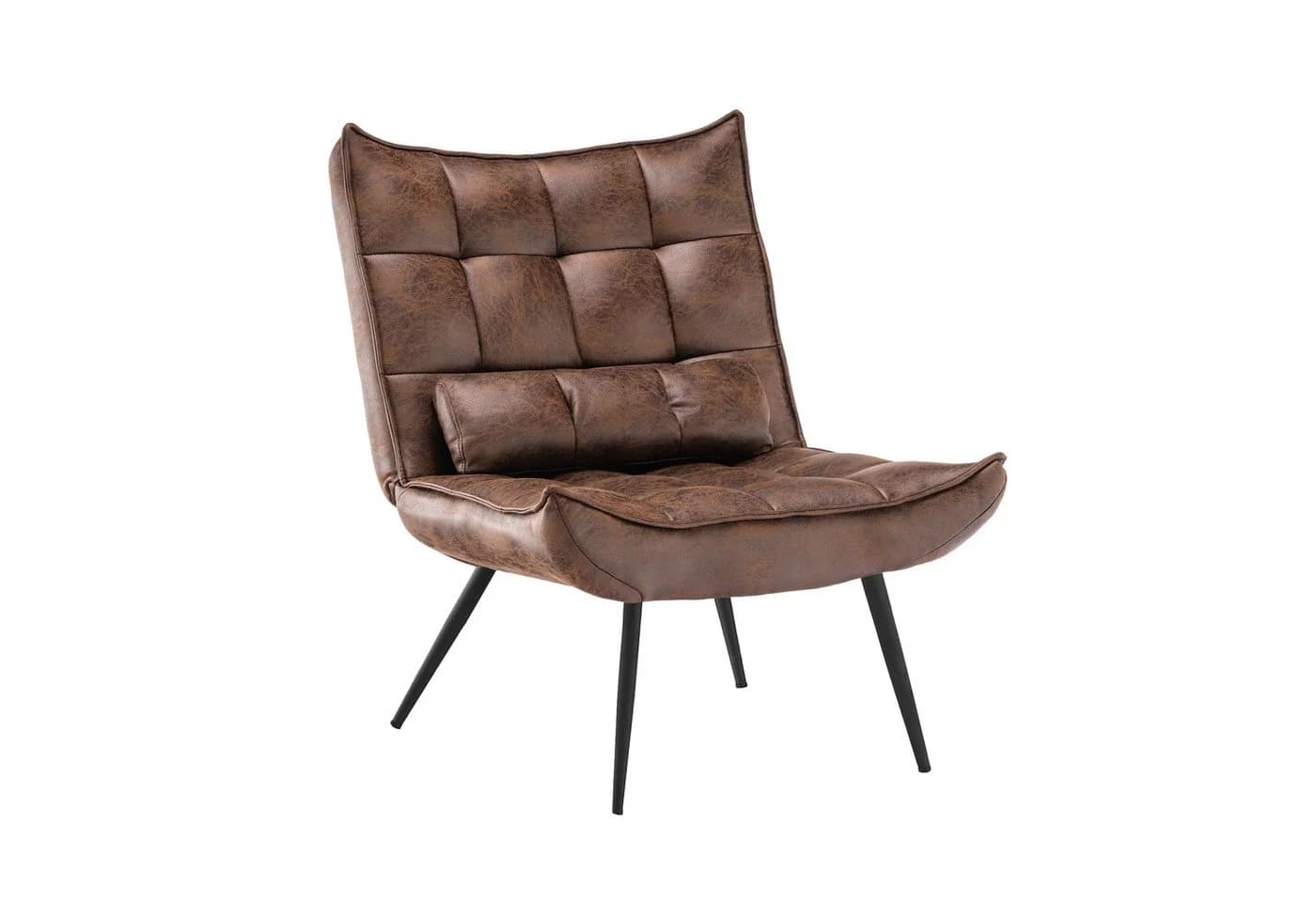 MCombo Relaxsessel mit Hocker Grau/Braun Mikrofaser Kunstleder - Bild 2