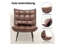 MCombo Relaxsessel mit Hocker Grau/Braun Mikrofaser Kunstleder Bild 5